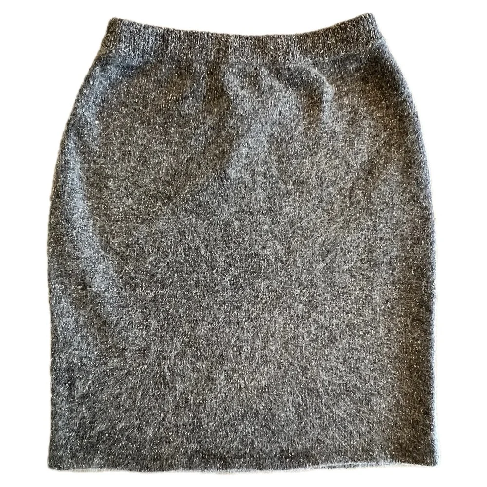 Vintage 80’s grey pencil skirt silk wool blend size medium - Picture 1 of 10